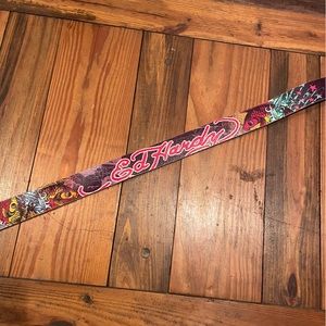 Ed Hardy vintage purple fish geisha belt M